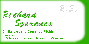 richard szerencs business card